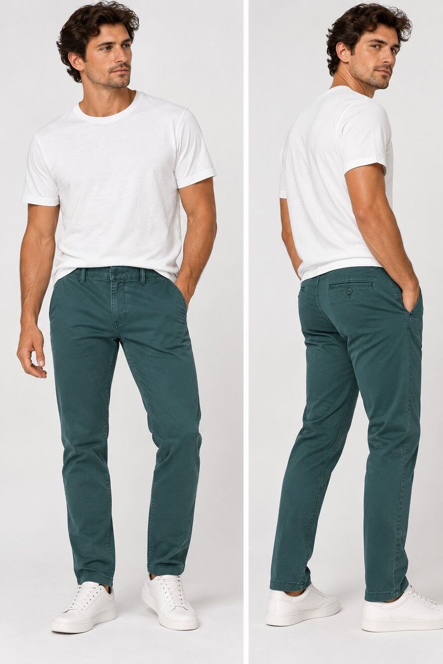 Levis XX Chino Standard Taper Teal Green Pants Cotton Stretch W30 L29